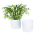 22cm Round Sandstone Plastic Plant Pot White - Set of 2